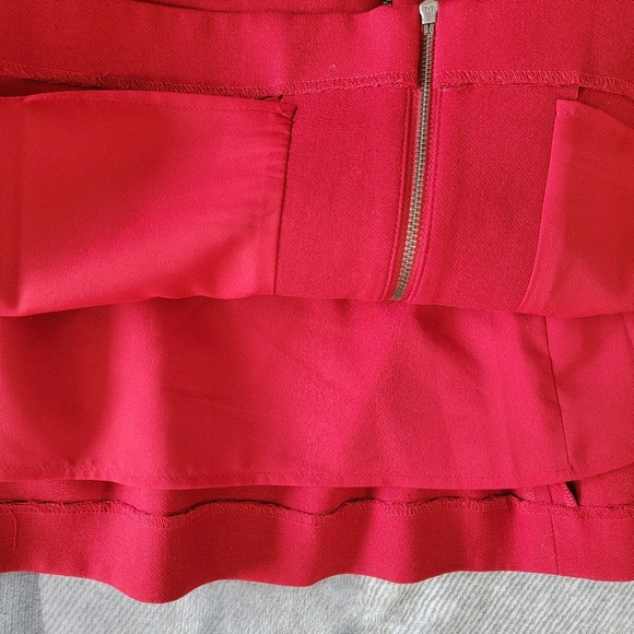 BCBGMAXAZRIA  Guilianna Dress Deep Red Sleeveless Front Zip Racerback Boning 12 - Picture 7 of 11